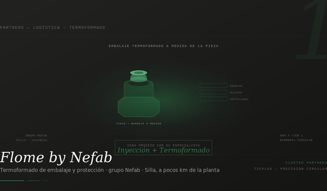 Flome by Nefab: el termoformado que protege la pieza inyectada de TICPLAS
